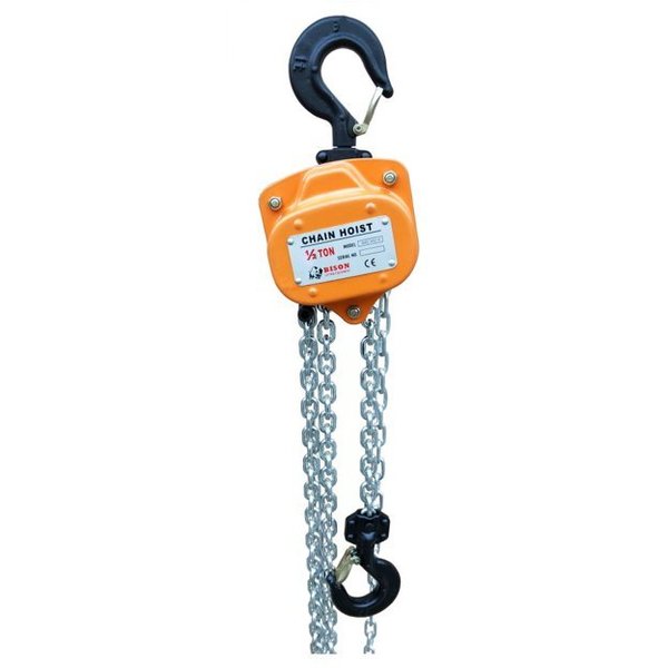 Bison Lifting Equipment 1/2 Ton Manual Chain Hoist, 20 Ft, Galv. Chain CH05-20-G